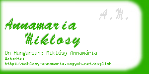 annamaria miklosy business card
