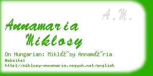 annamaria miklosy business card